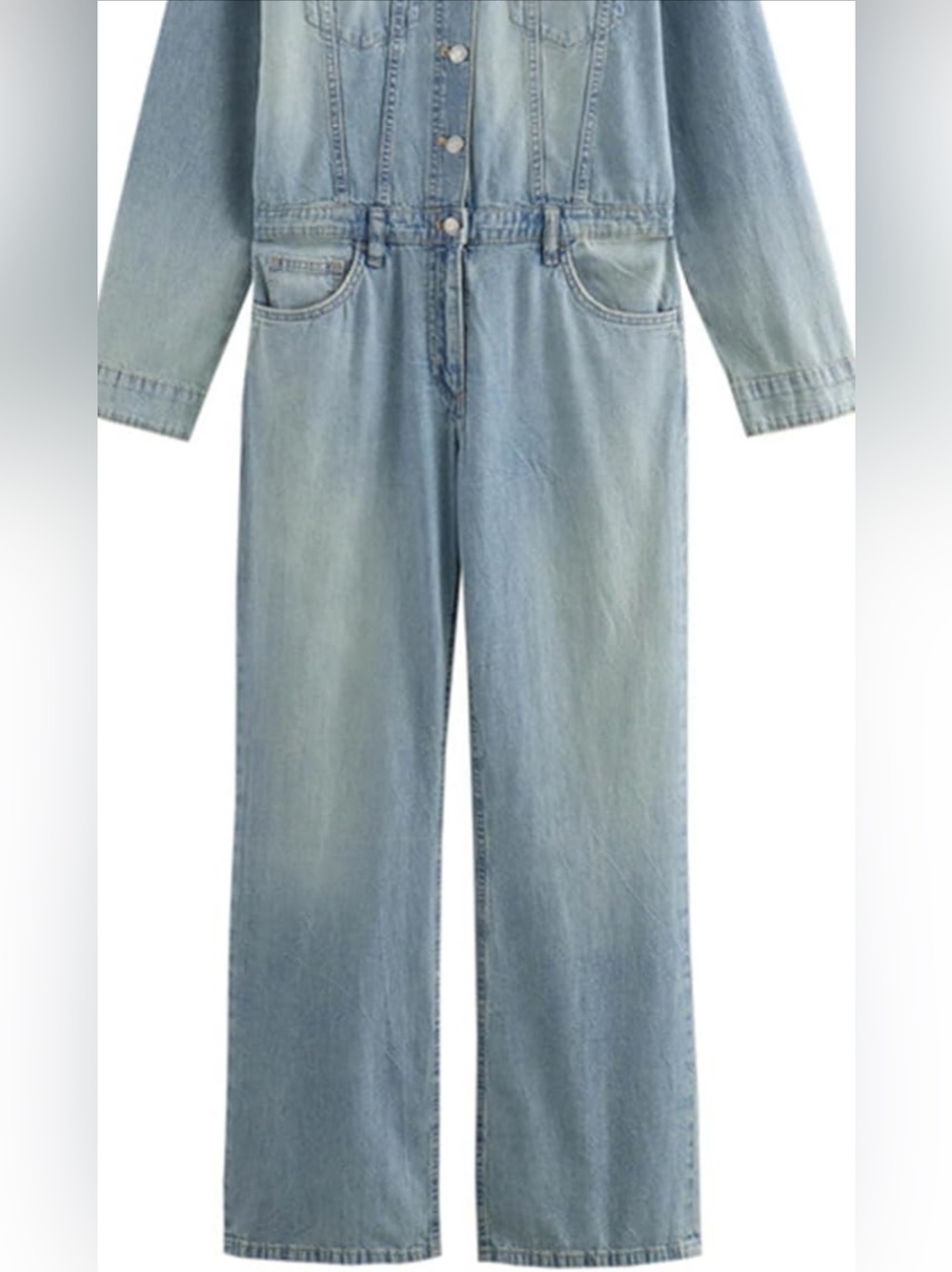 NEW 28 waist universal thread 
Boho style Denim wide leg Jumpsuit  Button-Up